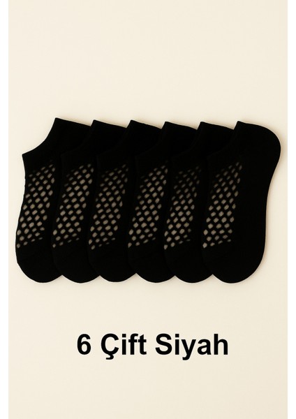 Fileli Patik Kadın Çorabı 6 Çift Siyah fiyatları