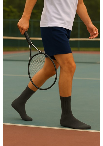 Havlu Erkek Tenis Çorabı 12 Çift Antrasit