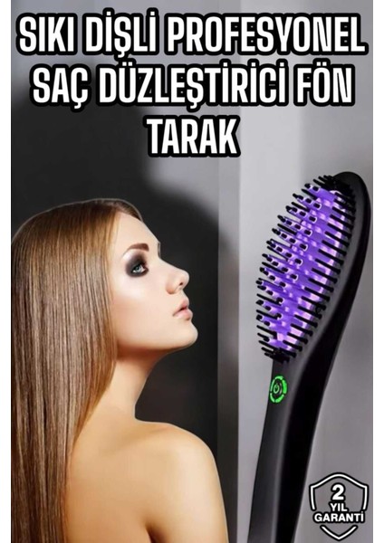 Renkli Seramik Kaplamalı Isı Ayarlı Fön Tarak, Sağlıklı ve Parlak Saçlar Için modelleri