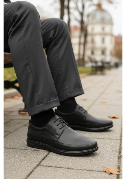 Siyah Bağcıklı Jel Taban Anatomik Hakiki Deri Erkek Casual Ayakkabı 478 M modelleri