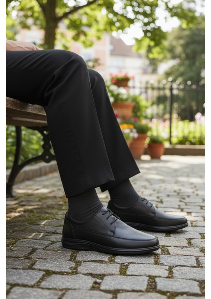 Siyah Hakiki Deri Jel Taban Anatomik Erkek Casual Ayakkabı 473 M modelleri