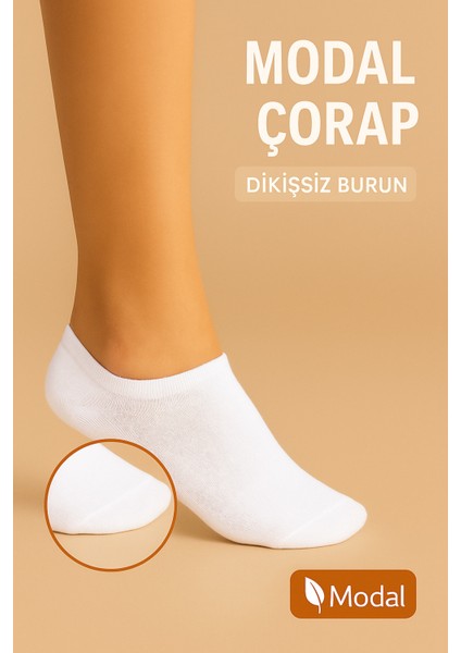 Kadın Sneacker's Çorap Modal Dikişsiz Burun 8'çift