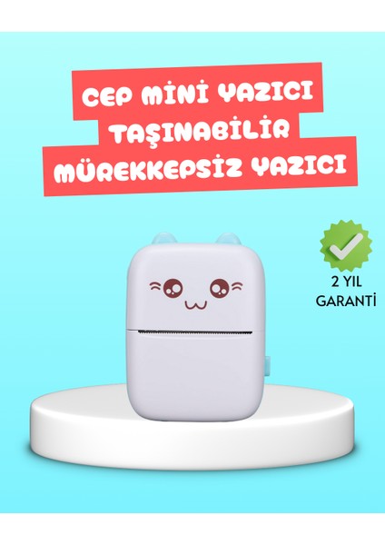 Bestonly Mini Termal Yazıcı Kablosuz Taşınabilir Bluetooth Bağlantılı 200 Dpi