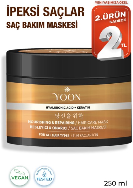 Saç Bakım Maskesi, 360° Yoğun Onarıcı Keratin ve Hyaluronic Asit İçeren Besleyici Saç Maskesi