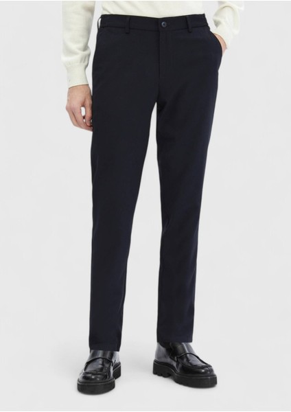 Lacivert Düz Dokuma Jogging Fit Casual Pantolon