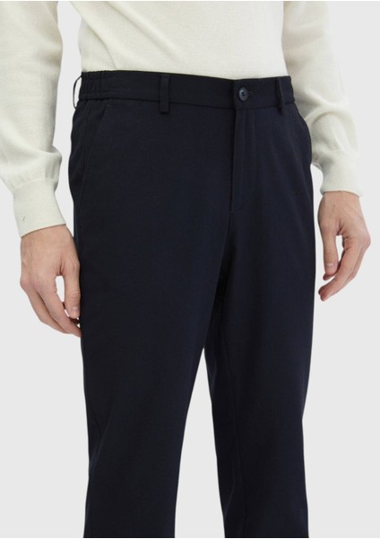 Lacivert Düz Dokuma Jogging Fit Casual Pantolon fırsatları