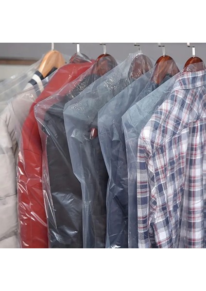 10 Adet 60*90 cm Şeffaf Elbise Poşeti, Askı Delikli Omuz Kesimli Koruyucu Elbise Kıyafet Hurcu indirimleri