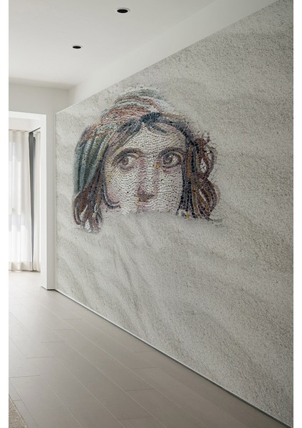 Zeugma Mozaik Dokunuşu Tek Parça Tekstil Duvar Kağıdı