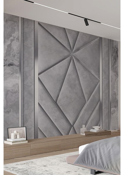 Gri Mermer Desenli Diamond Tek Parça Tekstil Duvar Kağıdı fiyatları