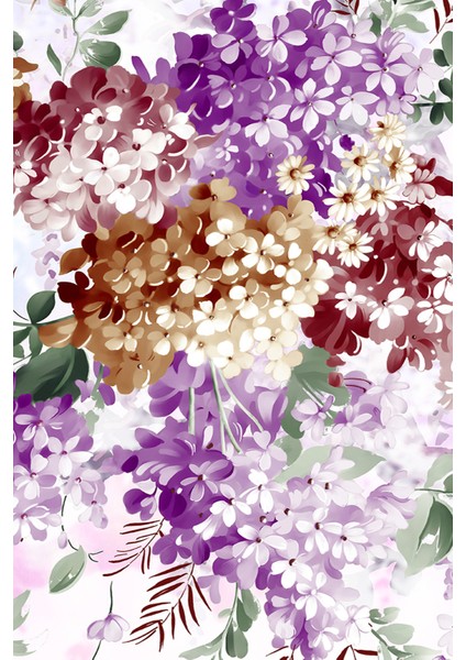 Mor ve Kahverengi Çiçek Desenli Tekstil Duvar Kağıdı modelleri