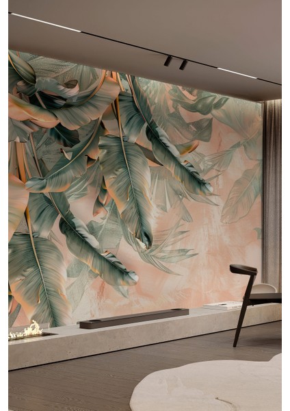 Zarif Tropikal Bahçetek Parça Duvar Kağıdı