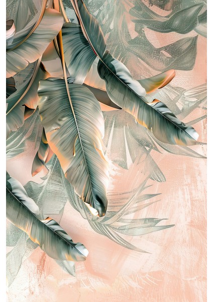 Zarif Tropikal Bahçetek Parça Duvar Kağıdı modelleri