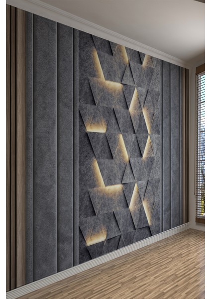 Antrasit Geometrik Işıltılı Tek Parça Tekstil Duvar Kağıdı fiyatları