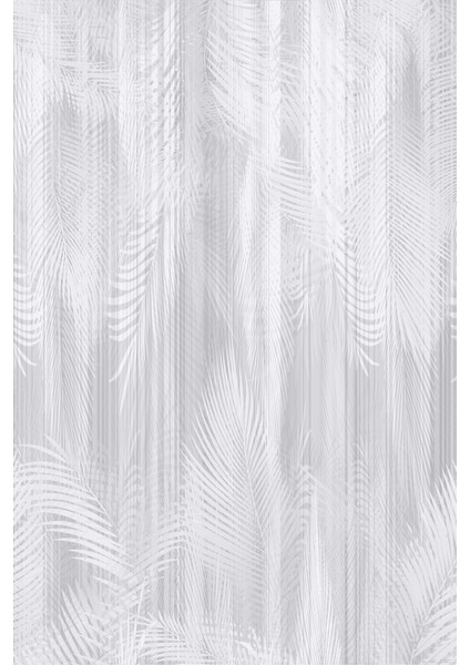 Açık Gri Beyaz Tropikal Yaprak Desenli Tek Parça Silinebilir Tekstil Duvar Kağıdı modelleri
