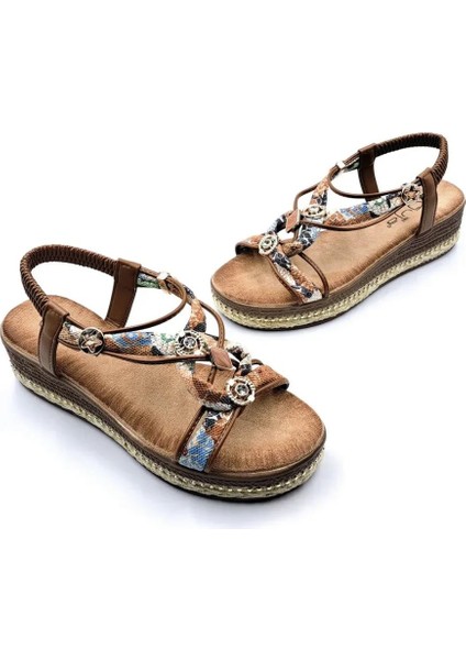 Guja 25Y171-2 Kadın Dolgu Jüt Garnili Taban Premium Taşlı Sandalet modelleri