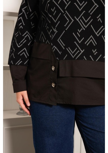 Büyük Beden Garnili Bluz Siyah fırsatları