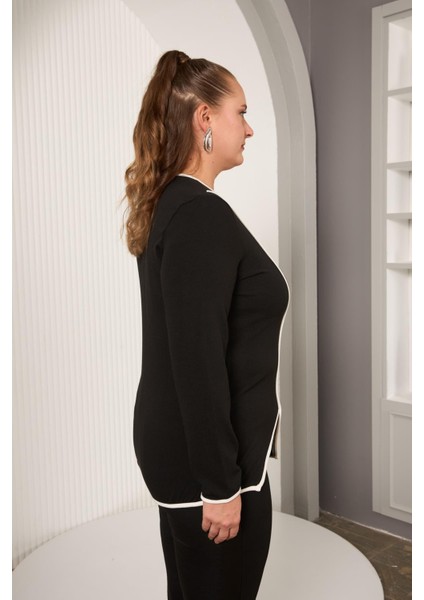 Büyük Beden Biyeli Bluz Siyah indirimleri