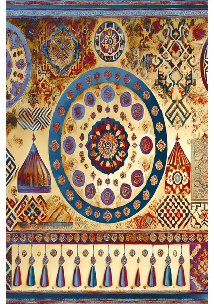 Osmanlı Motifli Etnik ve Otantik Saray Tasarımlı Tekstil Duvar Kağıdı modelleri