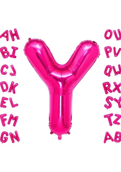 Fuşya Harf Folyo Balon 16 Inç 36 cm