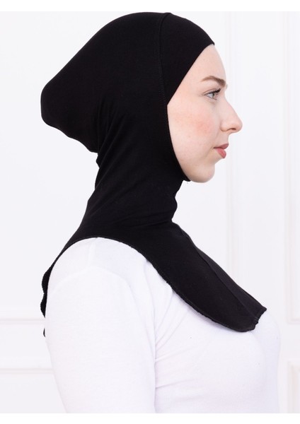 Ninja Bone Boyunluklu Likralı Sporcu Bonesi Kadın Pratik Tesettür Hijab Başörtü Siyah fırsatları