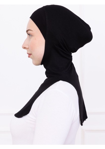 Ninja Bone Boyunluklu Likralı Sporcu Bonesi Kadın Pratik Tesettür Hijab Başörtü Siyah indirimleri