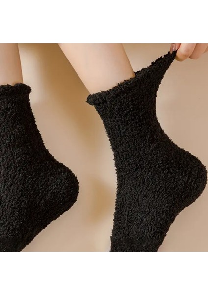 Kadın Peluş Uyku (4 Çift) Soft Doku Isı Emici Kışlık Soket Havlu Çorap modelleri