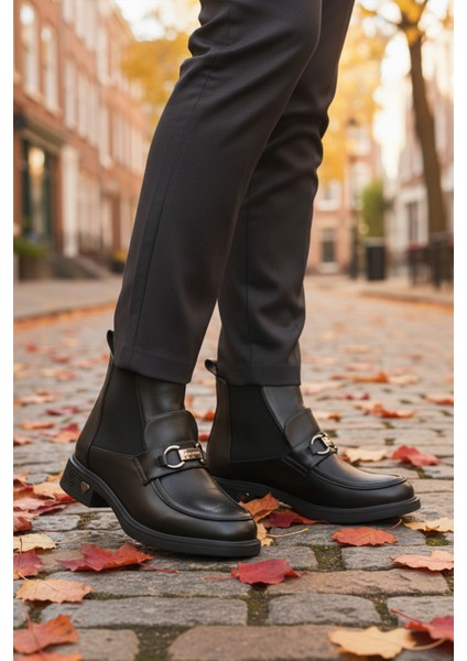 Siyah Elastik Kolay Giyilebilir Kaymaz Taban Kadın Bot PC-55250 Z modelleri