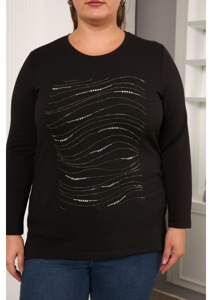 Büyük Beden Taş Detay Bluz Kahve fiyatları