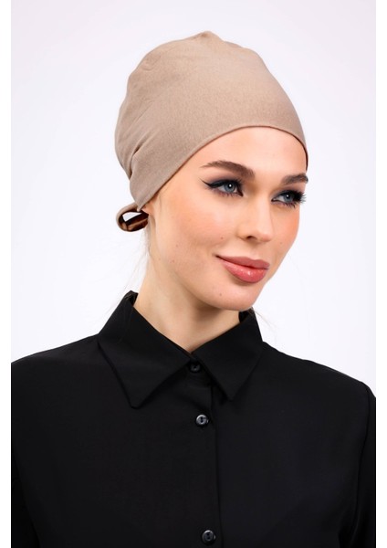 Kaymayan Silikonlu Dikişsiz Bone - Kaymaz Kadın Tesettür Bağlamalı Iç Bone Vizon fiyatları