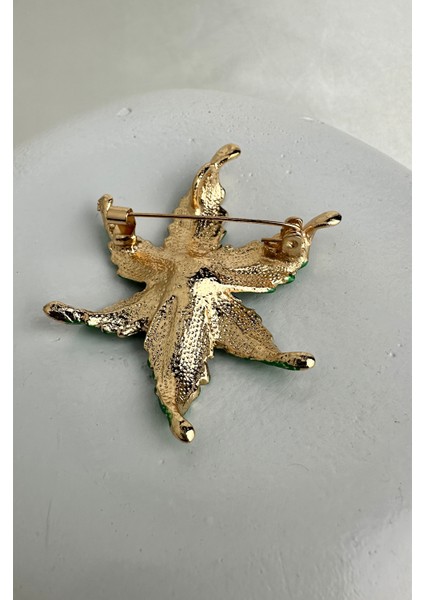 Altın Rengi Uğur Böceği Detay Yaprak Broş (5cm) fiyatları