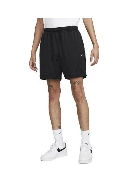 Mesh Erkek Siyah Spor Şort - Çift Kat Kumaş Nefes Alabilir Rahat Tasarım - DQ4900-010