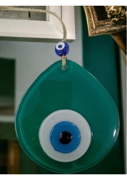 Mavi Nazar Boncuklu Yeşil Renk Nazar Boncuklu Damla Desen El Yapımı Duvar Süsü fırsatları