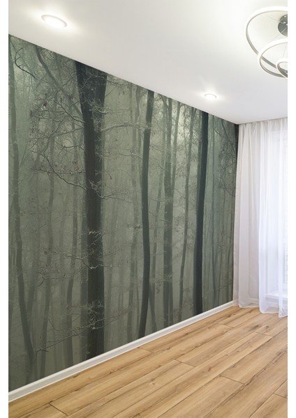 Sisli Orman Manzaralı Tek Parça Duvar Kağıdı