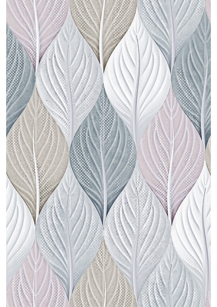 Yaprak Desenli Pastel Renkli Modern Doğa Dokulu Tekstil Duvar Kağıdı modelleri