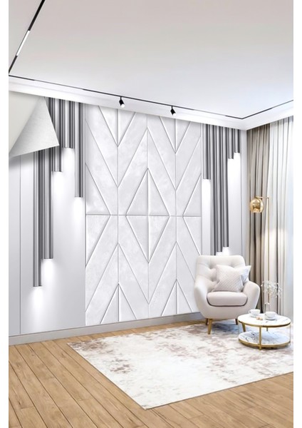 Şık Geometrik Panel Desenli Tekstil Duvar Kağıdı fiyatları