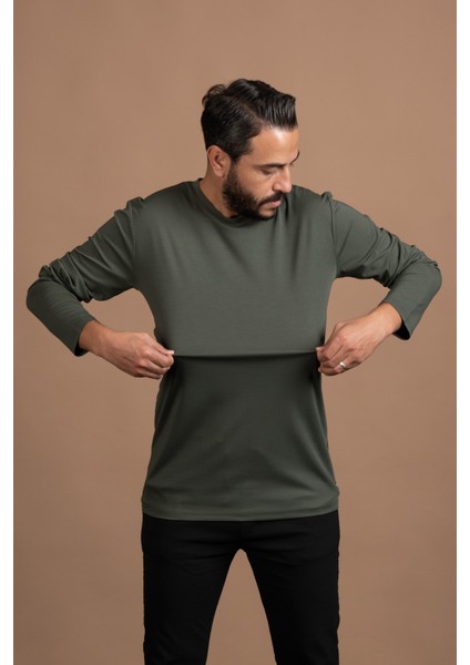 Regular Fit Bisiklet Yaka Rayon Kumaş Full Likralı Uzun Kol Sweatshirt modelleri