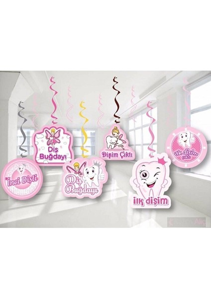 6'lı Tavan Süs Pembe Diş M516