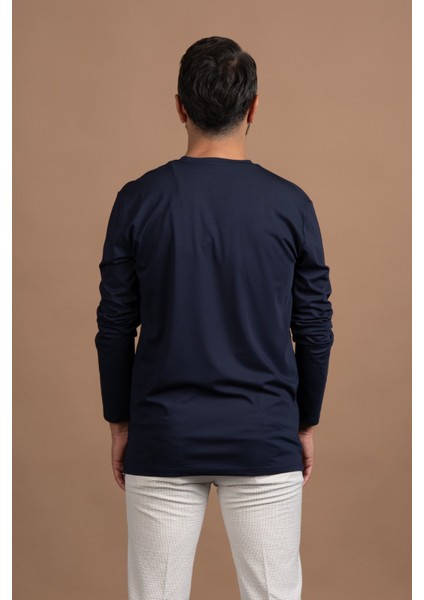 Regular Fit Bisiklet Yaka Rayon Kumaş Full Likralı Uzun Kol Sweatshirt fırsatları