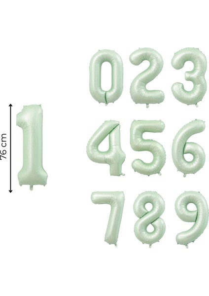 76 cm Retro Yeşil Rakam Folyo Balon 34 Inç fiyatları