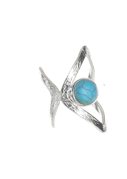 Kadın Lak Gümüş Renk Kaplama Doğaltaşlı Ayarlanabilir El Yapımı Tasarım Yüzük fırsatları