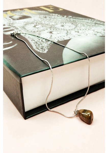 Kaplan Gözü Doğal Taşı Zincirli El Yapımı Kolye Uç: 2 cm Zincir: 20 cm Kutulu fırsatları