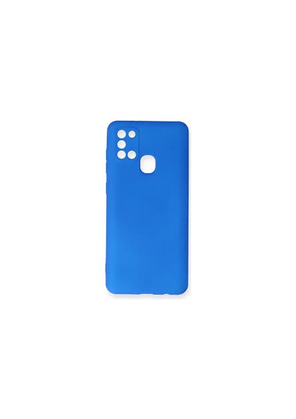 ESLIFETECH26AKSESUAR Samsung Galaxy A21S Uyumlu Rubber Silikon Kılıf-Mavi