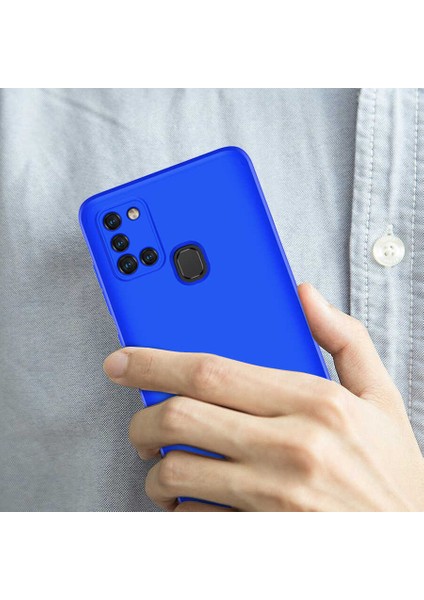ESLIFETECH26AKSESUAR Samsung Galaxy A21S Uyumlu Rubber Silikon Kılıf-Mavi fiyatları