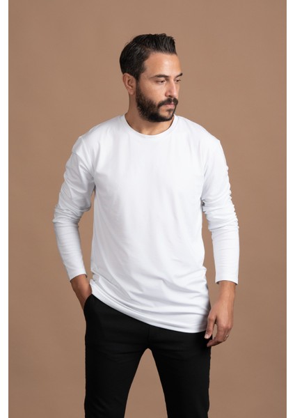 Regular Fit Bisiklet Yaka Rayon Kumaş Full Likralı Uzun Kol Sweatshirt modelleri
