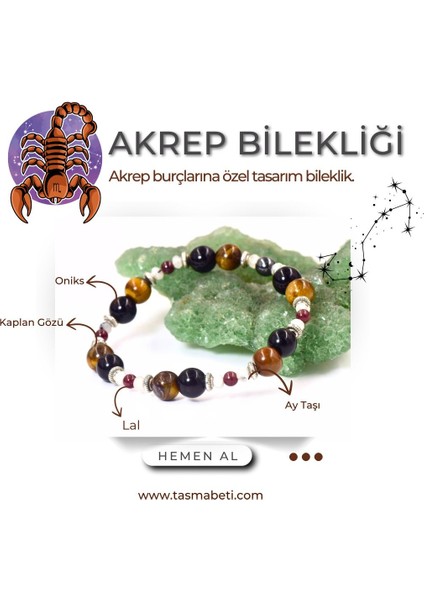 Akrep Burcu Özel Doğal Taş Bileklik