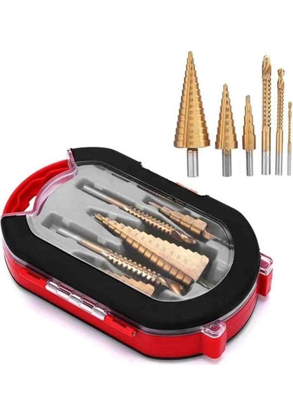 6 Parçalı Yüksek Hızlı Delme Pagoda Testere Dişi Seti, Titanyum Kaplama Matkap Ucu Seti, Titanyum Kademeli Matkap Ucu Seti, Çok Fonksiyonlu Matkap Ucu Seti modelleri