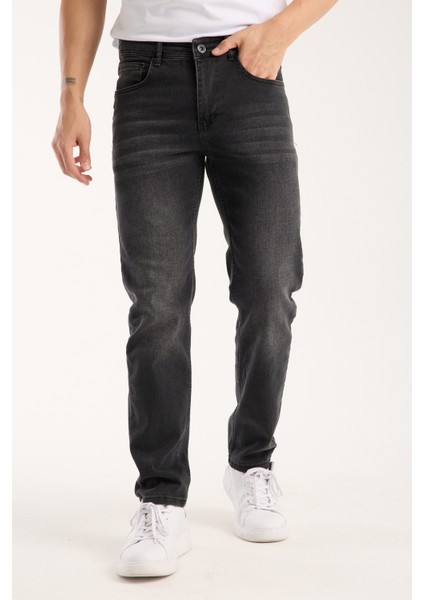 Erkek Pantolon Siyah Regular Fit Fermuarlı Jeans fiyatları