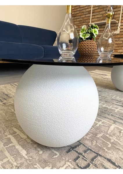 Modern Beton Dokulu 3 Top Orta Sehpa - Salon Sehpası fırsatları