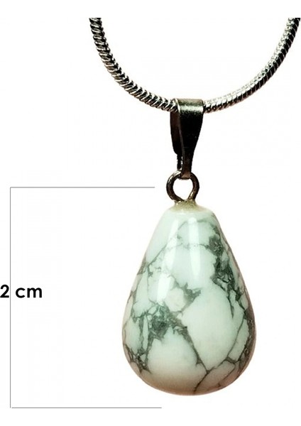 Havlit Doğal Taşı Zincirli El Yapımı Kolye Uç: 2 cm Zincir: 20 cm Kutulu fiyatları