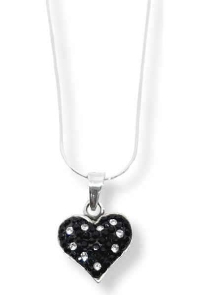 Işıltı Bezeli Mini Kalp Gümüş Kadın Kolye Modelleri Ikm - Mini Shiny Hearts